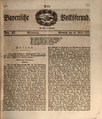 Der bayerische Volksfreund Mittwoch 23. März 1836