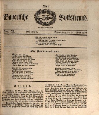 Der bayerische Volksfreund Donnerstag 31. März 1836