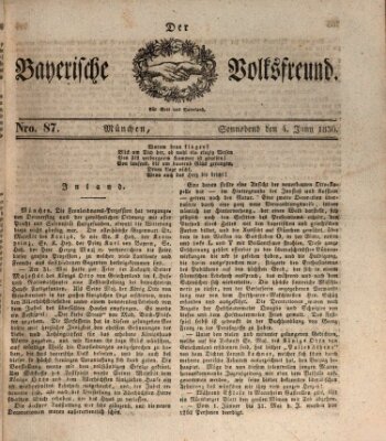 Der bayerische Volksfreund Samstag 4. Juni 1836