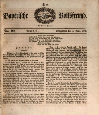 Der bayerische Volksfreund Donnerstag 9. Juni 1836