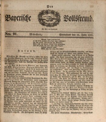 Der bayerische Volksfreund Samstag 11. Juni 1836