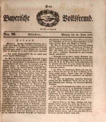 Der bayerische Volksfreund Montag 20. Juni 1836