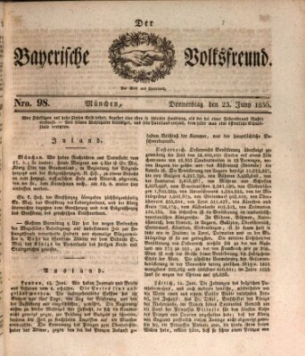 Der bayerische Volksfreund Donnerstag 23. Juni 1836