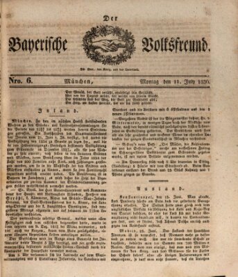 Der bayerische Volksfreund Montag 11. Juli 1836