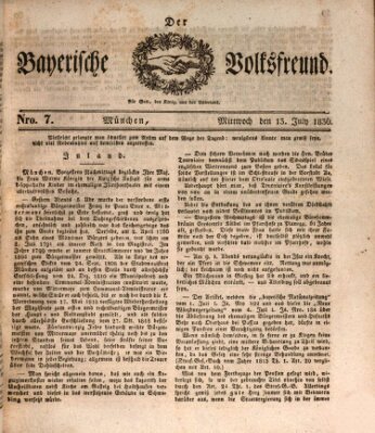 Der bayerische Volksfreund Mittwoch 13. Juli 1836