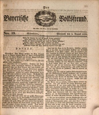 Der bayerische Volksfreund Mittwoch 3. August 1836