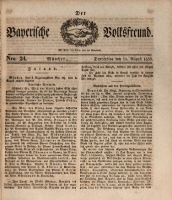 Der bayerische Volksfreund Donnerstag 11. August 1836