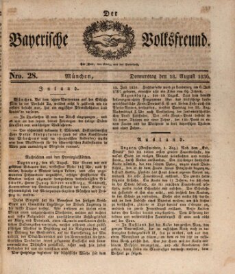 Der bayerische Volksfreund Donnerstag 18. August 1836