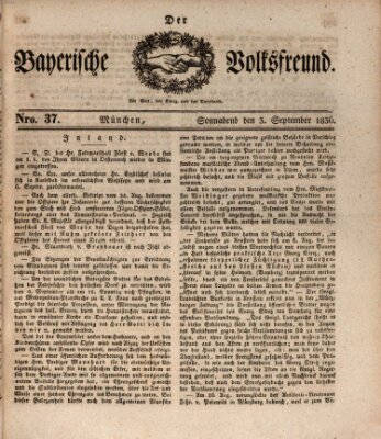 Der bayerische Volksfreund Samstag 3. September 1836