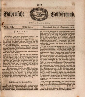 Der bayerische Volksfreund Samstag 17. September 1836