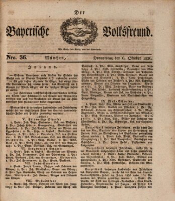 Der bayerische Volksfreund Donnerstag 6. Oktober 1836