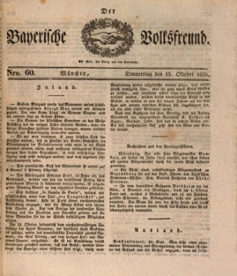 Der bayerische Volksfreund Donnerstag 13. Oktober 1836