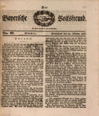 Der bayerische Volksfreund Samstag 29. Oktober 1836