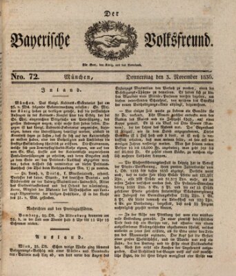 Der bayerische Volksfreund Donnerstag 3. November 1836
