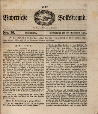 Der bayerische Volksfreund Donnerstag 10. November 1836