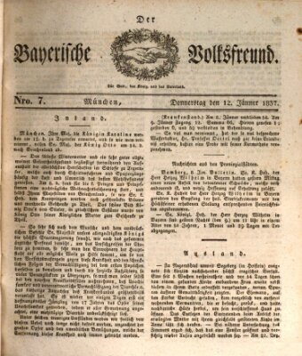 Der bayerische Volksfreund Donnerstag 12. Januar 1837