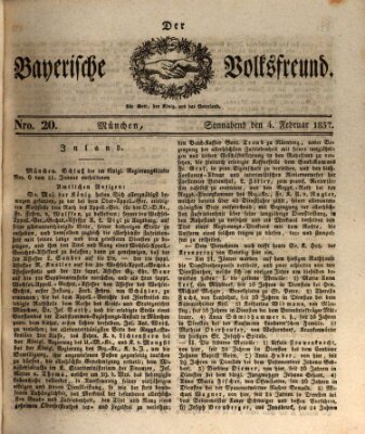 Der bayerische Volksfreund Samstag 4. Februar 1837