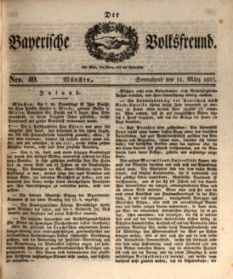 Der bayerische Volksfreund Samstag 11. März 1837