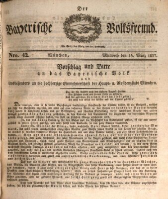 Der bayerische Volksfreund Mittwoch 15. März 1837