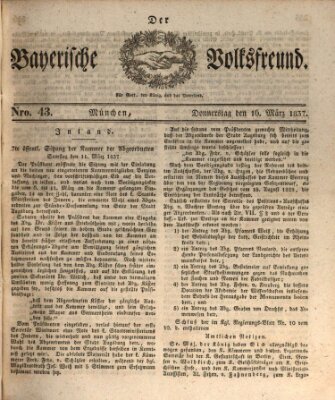 Der bayerische Volksfreund Donnerstag 16. März 1837