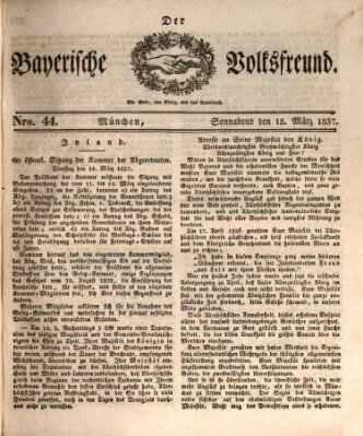 Der bayerische Volksfreund Samstag 18. März 1837