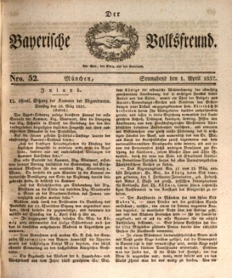 Der bayerische Volksfreund Samstag 1. April 1837