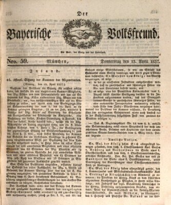 Der bayerische Volksfreund Donnerstag 13. April 1837