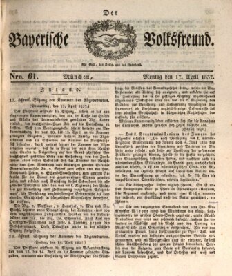 Der bayerische Volksfreund Montag 17. April 1837