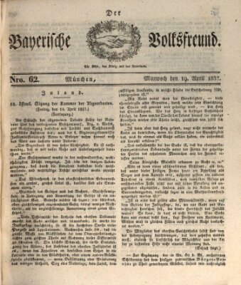 Der bayerische Volksfreund Mittwoch 19. April 1837