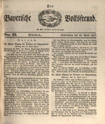 Der bayerische Volksfreund Donnerstag 20. April 1837