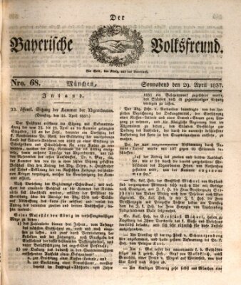 Der bayerische Volksfreund Samstag 29. April 1837