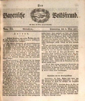 Der bayerische Volksfreund Donnerstag 4. Mai 1837