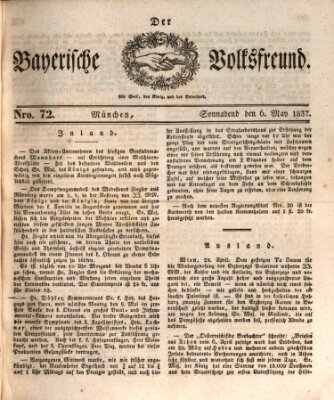 Der bayerische Volksfreund Samstag 6. Mai 1837