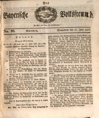 Der bayerische Volksfreund Samstag 17. Juni 1837