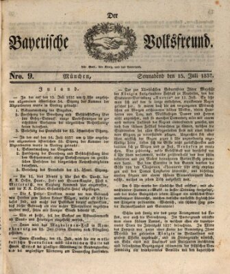 Der bayerische Volksfreund Samstag 15. Juli 1837