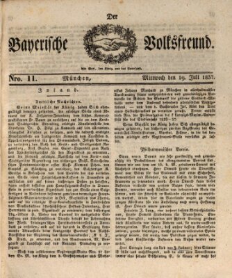 Der bayerische Volksfreund Mittwoch 19. Juli 1837