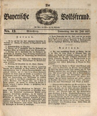 Der bayerische Volksfreund Donnerstag 20. Juli 1837