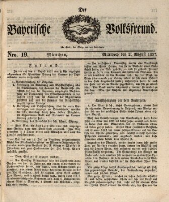 Der bayerische Volksfreund Mittwoch 2. August 1837