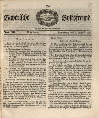 Der bayerische Volksfreund Donnerstag 3. August 1837