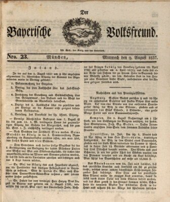 Der bayerische Volksfreund Mittwoch 9. August 1837