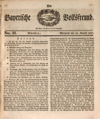 Der bayerische Volksfreund Mittwoch 23. August 1837