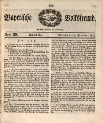 Der bayerische Volksfreund Mittwoch 6. September 1837