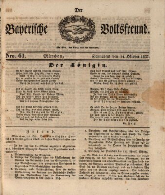 Der bayerische Volksfreund Samstag 14. Oktober 1837