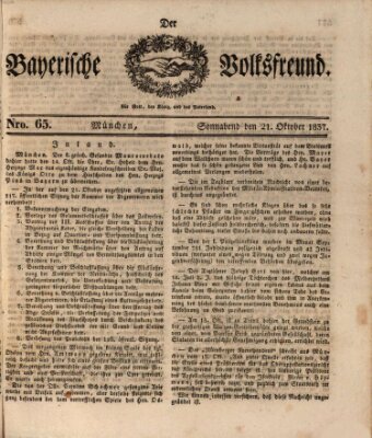 Der bayerische Volksfreund Samstag 21. Oktober 1837