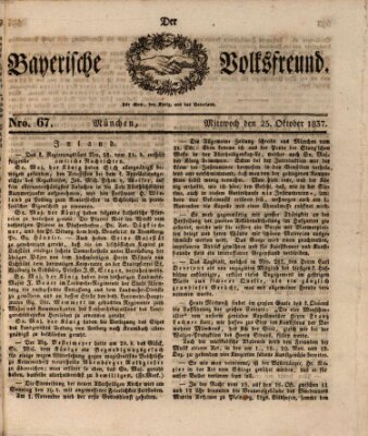 Der bayerische Volksfreund Mittwoch 25. Oktober 1837