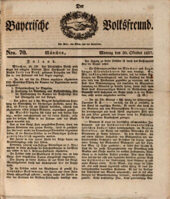 Der bayerische Volksfreund Montag 30. Oktober 1837