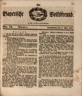 Der bayerische Volksfreund Donnerstag 2. November 1837