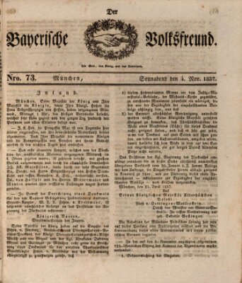 Der bayerische Volksfreund Samstag 4. November 1837