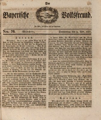 Der bayerische Volksfreund Donnerstag 9. November 1837