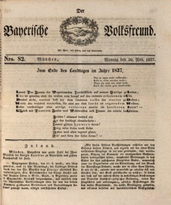 Der bayerische Volksfreund Montag 20. November 1837